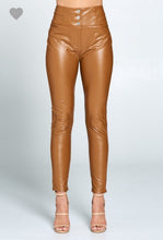 Tan Faux Leather Pants