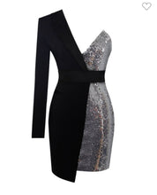 Silver Night Sequin Tuxedo Blazer Dress