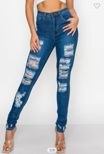 Brandy High Waist Ripped Skinny Jeans