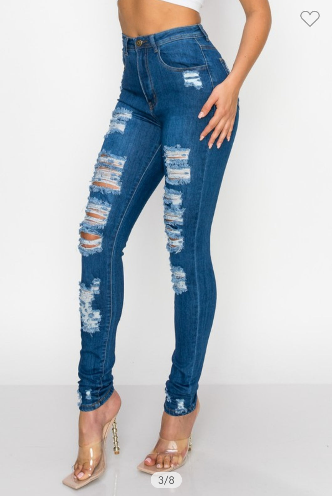 Brandy High Waist Ripped Skinny Jeans