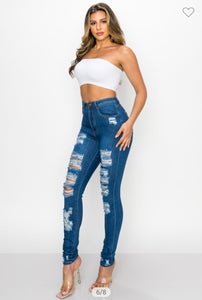 Brandy High Waist Ripped Skinny Jeans