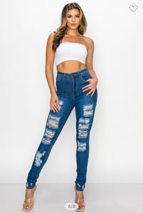 Brandy High Waist Ripped Skinny Jeans