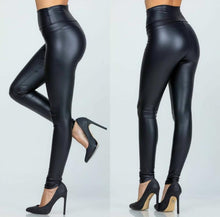 Faux Leather Matte Black Leggings