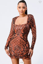 Roxanna Sequin Long Sleeve Dress - Cappuccino