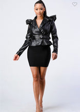 Zoe Faux Leather Jacket With Belt