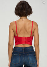 Ruby Embellished Gems Bustier Top - Red/Multi