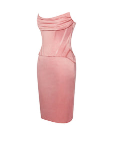 Gianna Blush Satin Corset Dress