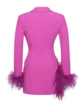 Madeline Feather Blazer Dress - Fuchsia