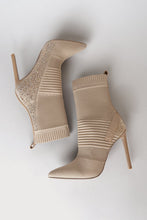 Mixy Nude Sock Rhinestone Booties