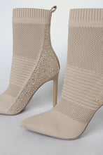 Mixy Nude Sock Rhinestone Booties