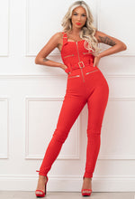 Scarlett Red Bandage Jumpsuit With Details