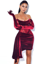 Irisa Burgundy Off Shoulder Corset Dress