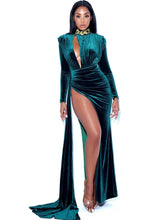 Zenaida Emerald Green CutOut Velvet Gown