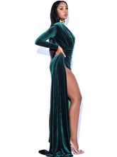 Zenaida Emerald Green CutOut Velvet Gown