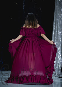 Valeria Off Shoulder Ruffle (Custom-Made) Dress