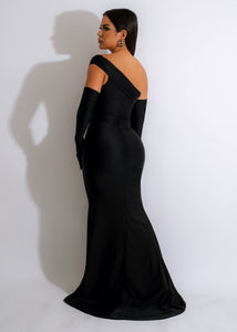 Dalilah Gown With Gloves - Black