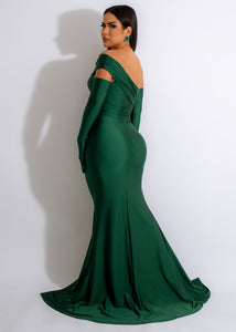 Dalilah Gown With Gloves - Emerald Green