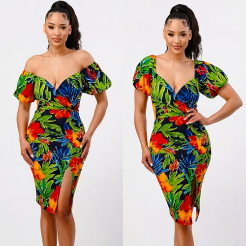 Amazonia Floral Midi Dress - Multi