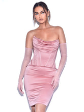 Gianna Blush Satin Corset Dress