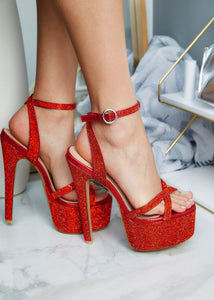 Tiara Platform Heels - Red