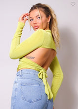 Becky Criss Cross Crop Top - Lime