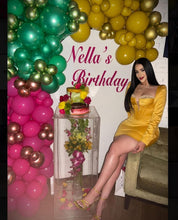 Camila Gold Satin Corset Dress With Crystals