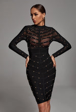 Charlotte Black Bandage Stud Dress