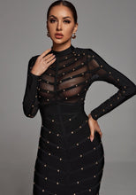 Charlotte Black Bandage Stud Dress