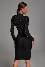 Charlotte Black Bandage Stud Dress