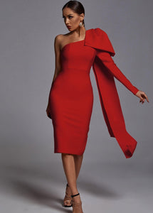 Alison Bandage Midi Dress - Red