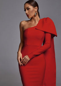 Alison Bandage Midi Dress - Red