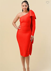 Alison Bandage Midi Dress - Red