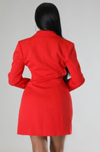 Quenna Feather Blazer Dress - Red