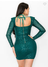 Melina sequin Mini Dress - Hunter Green