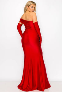 Dalilah Gown With Gloves - Red