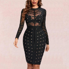 Charlotte Black Bandage Stud Dress