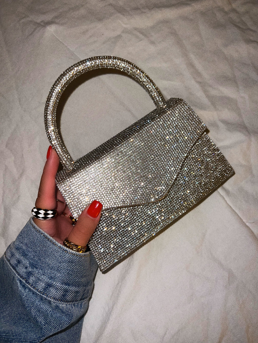 Shiny Rhinestones Evening Handbag Dinner Party Clutch Purse