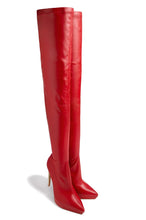 Leyla Over The Knee Platform Heel Boot - Red