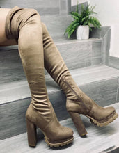 Foxxy Platforms Over The Knee Boots - Taupe